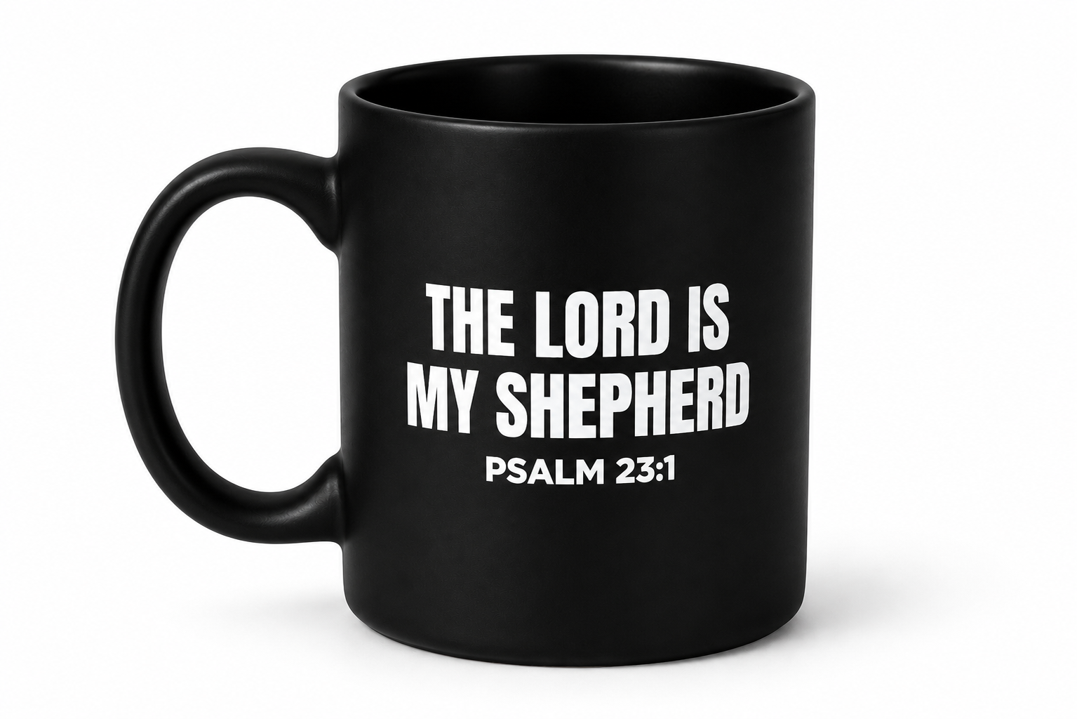 Ascend Black/White Psalm 23:1 Coffee Mug
