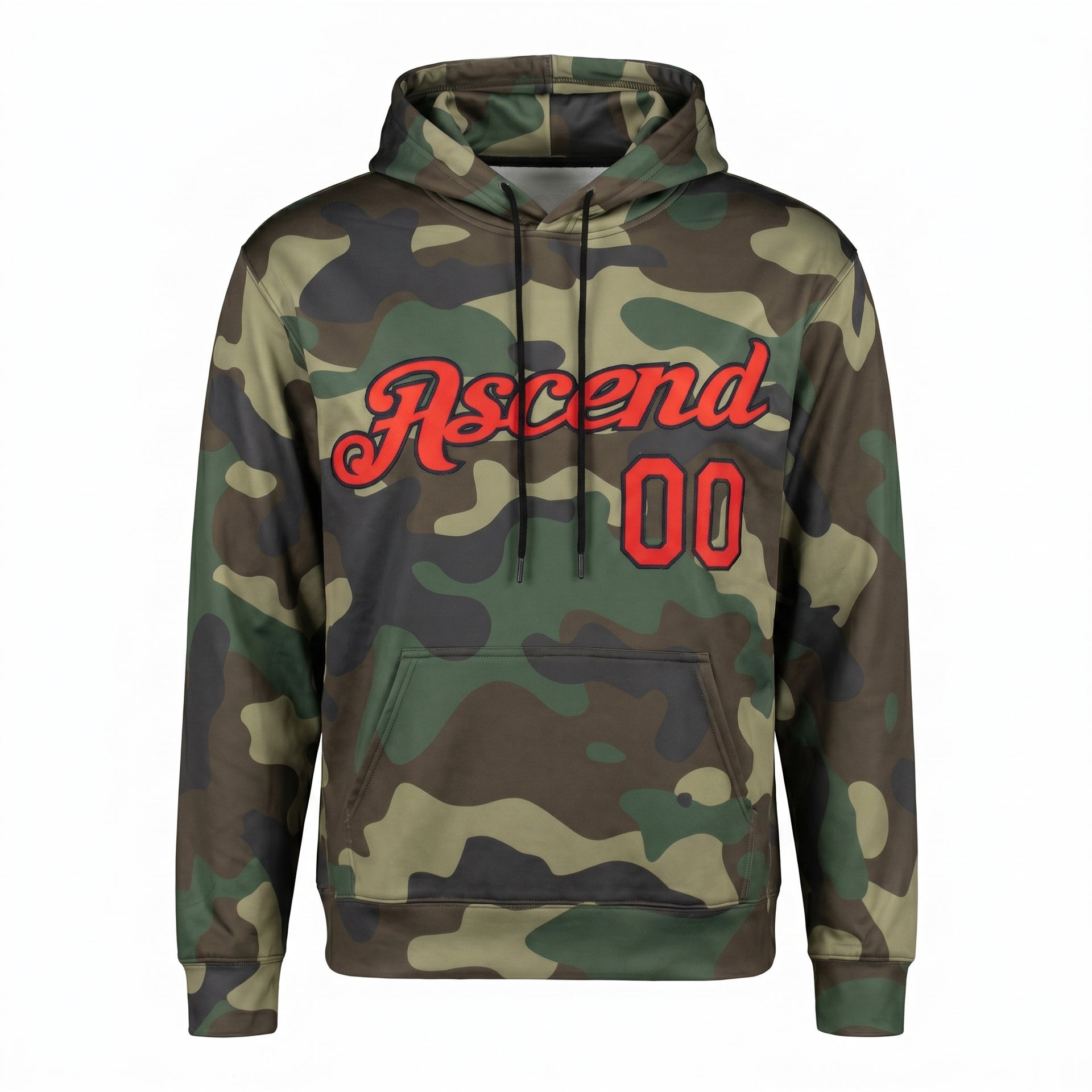 Ascend Fear God Stitched Camo Red-Navy Sports Hoodie