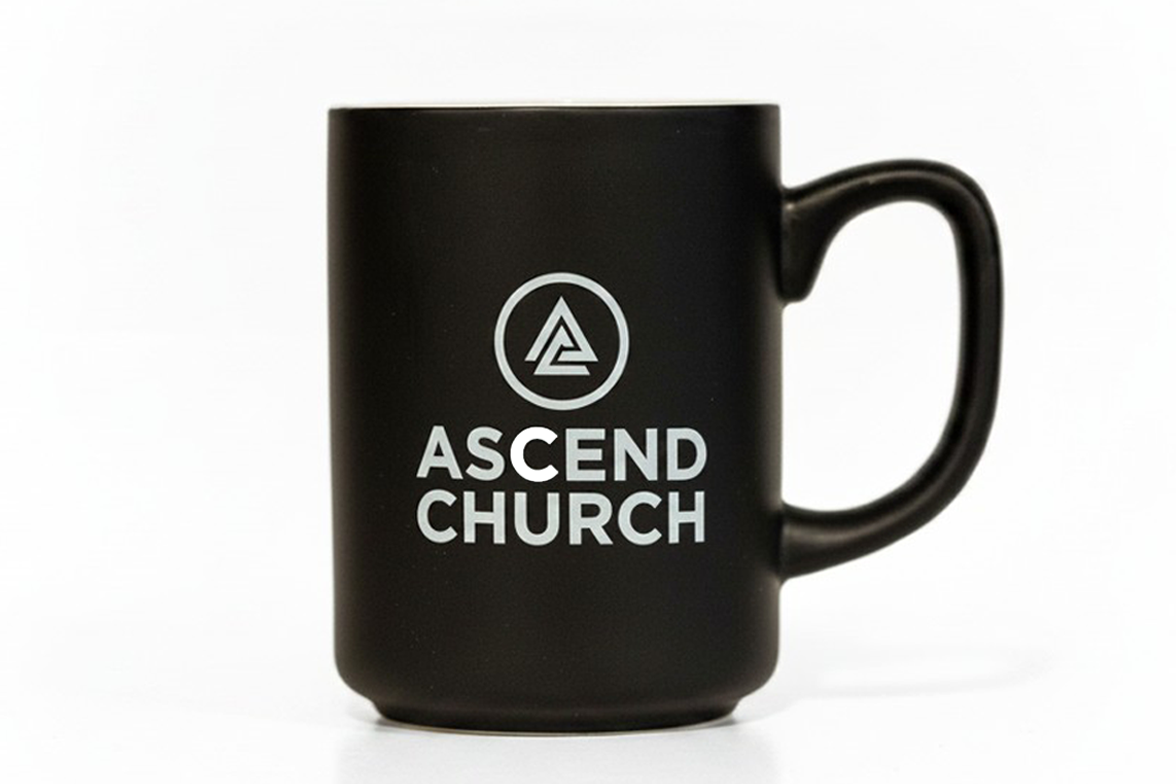 Ascend Black/White Psalm 23:1 Coffee Mug